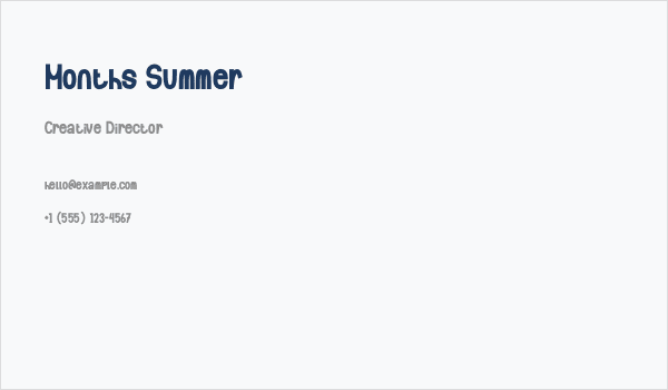 Months Summer Business Card