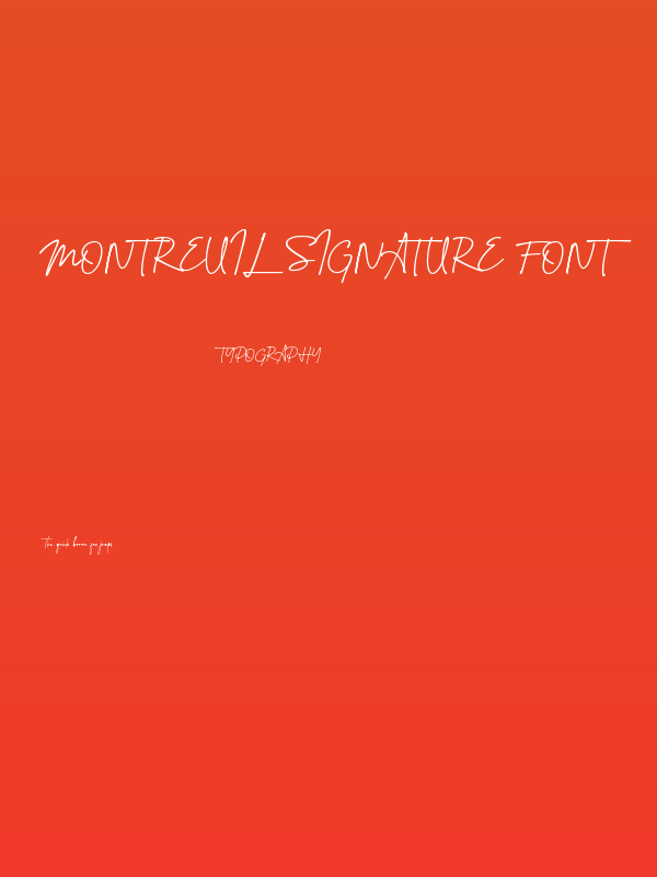 Montreuil Signature Font Poster