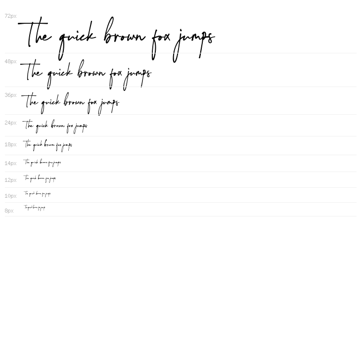 Montreuil Signature Font Waterfall