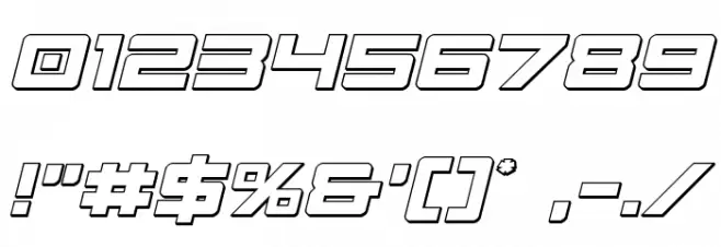 Montroc 3D Italic Font OTHER CHARS