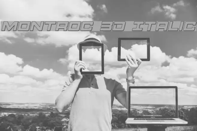Montroc 3D Italic Font examples