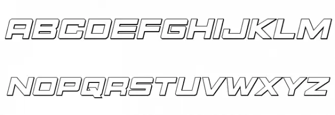 Montroc 3D Italic Caratteri MINUSCOLO