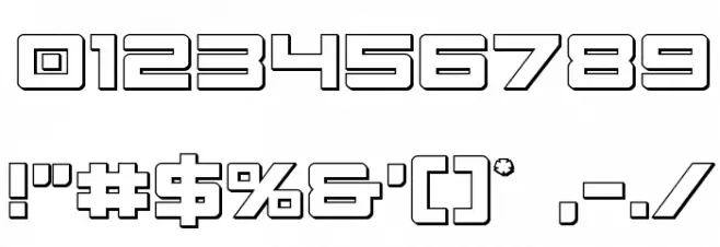 Montroc 3D Font OTHER CHARS