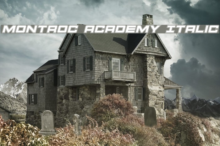 Montroc Academy Italic Font examples