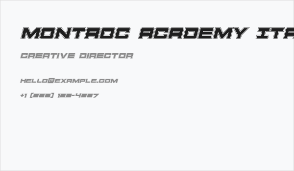 Montroc Academy Italic Business Card