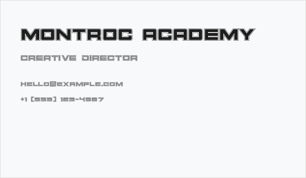 Montroc Academy Business Card