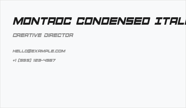 Montroc Condensed Italic Business Card