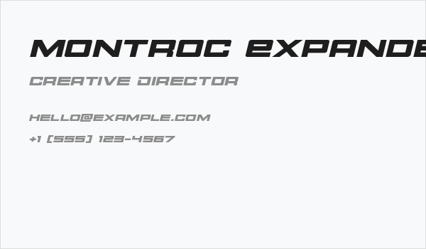 Montroc Expanded Italic Business Card