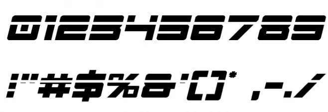 Montroc Laser Italic Font OTHER CHARS