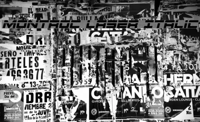 Montroc Laser Italic Font examples