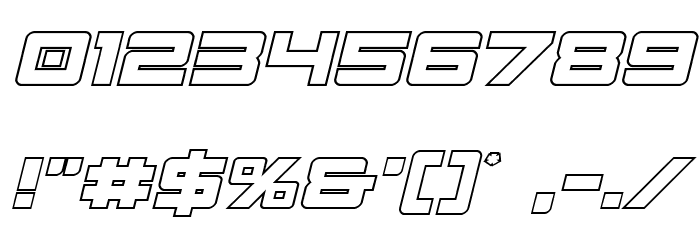 Montroc Outline Italic Font OTHER CHARS