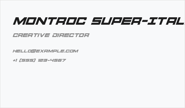 Montroc Super-Italic Business Card