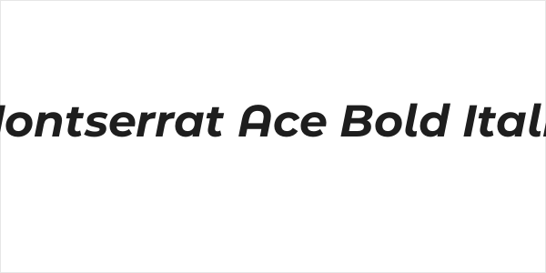 Montserrat Ace Bold Italic Logo