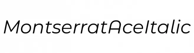 Montserrat Ace Italic  नि: शुल्क फ़ॉन्ट्स डाउनलोड