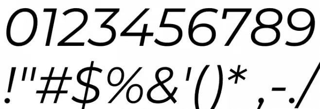 Montserrat Ace Italic Font OTHER CHARS
