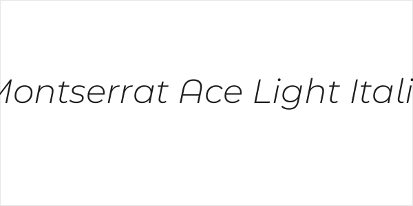 Montserrat Ace Light Italic Logo