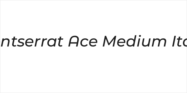 Montserrat Ace Medium Italic Logo