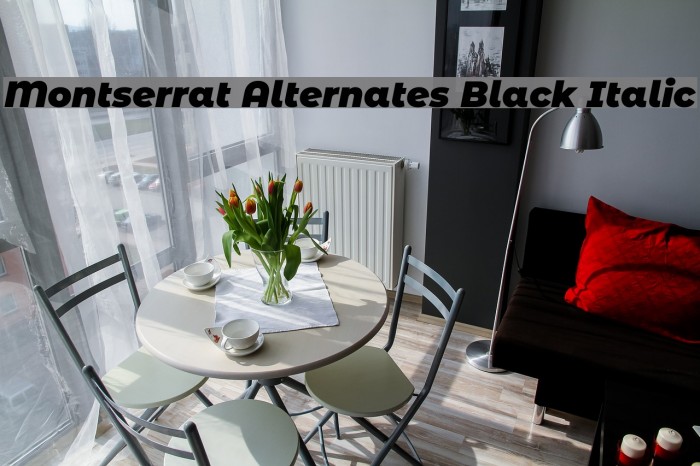 Montserrat Alternates Black Italic Font examples