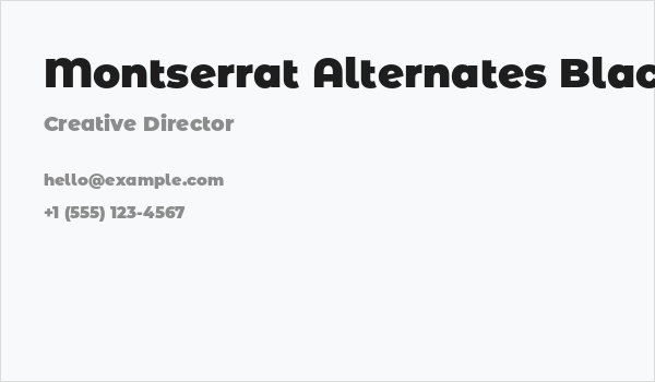 Montserrat Alternates Black Business Card