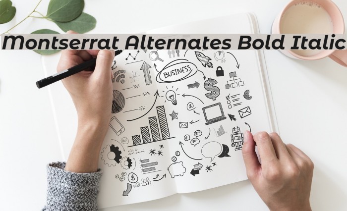 Montserrat Alternates Bold Italic Font examples