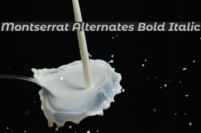Montserrat Alternates Bold Italic Font examples