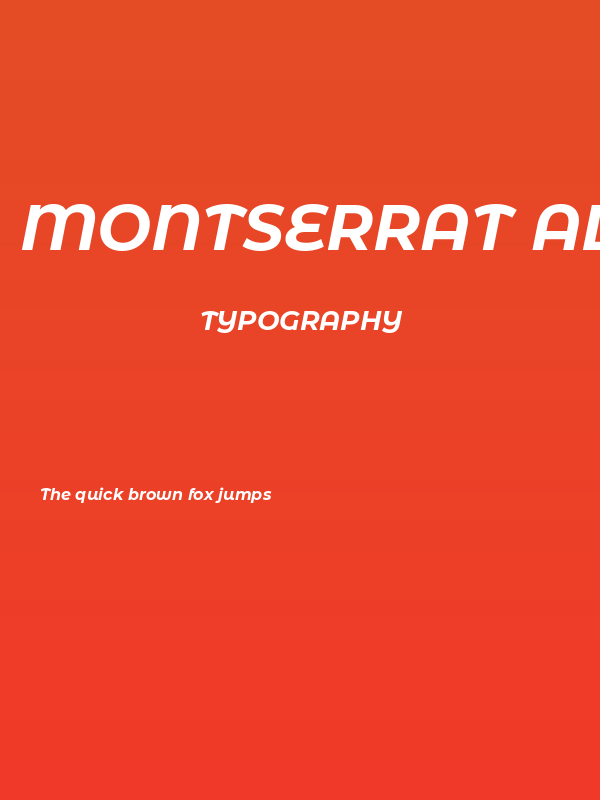 Montserrat Alternates Bold Italic Poster
