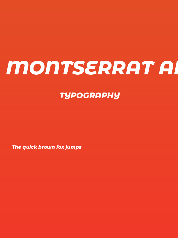 Montserrat Alternates ExtraBold Italic Poster