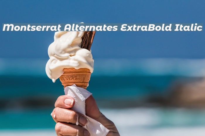 Montserrat Alternates ExtraBold Italic Font examples