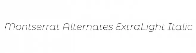 Montserrat Alternates ExtraLight Italic  Frei Schriftart Herunterladen