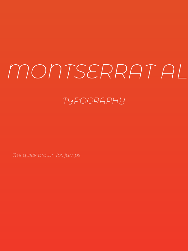 Montserrat Alternates ExtraLight Italic Poster