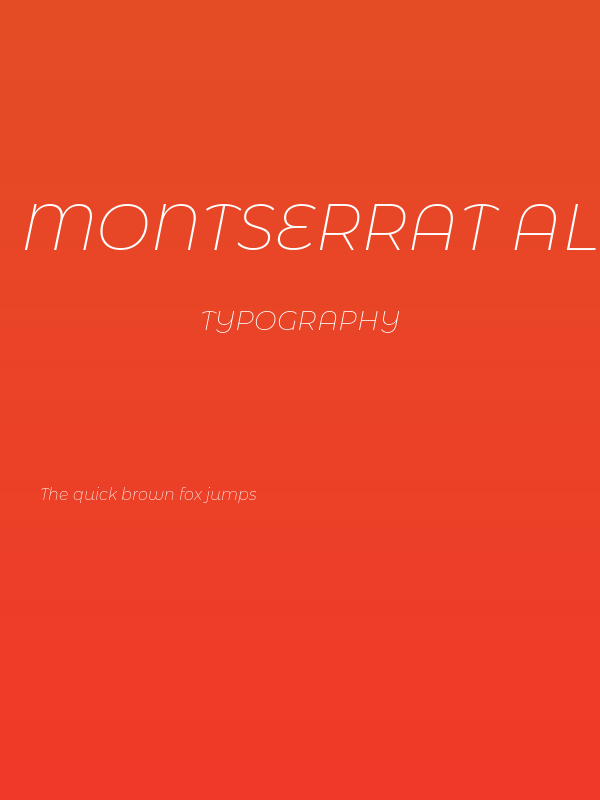 Montserrat Alternates ExtraLight Italic Poster