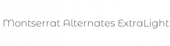 Montserrat Alternates ExtraLight  Frei Schriftart Herunterladen
