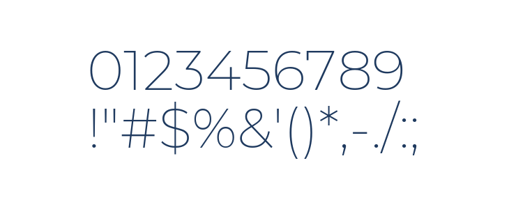 Montserrat Alternates ExtraLight Other Characters