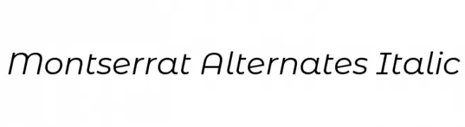 Montserrat Alternates Italic  Frei Schriftart Herunterladen