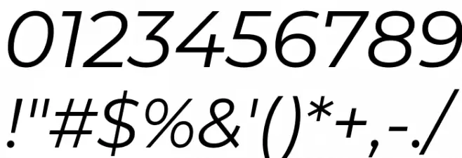 Montserrat Alternates Italic Font OTHER CHARS