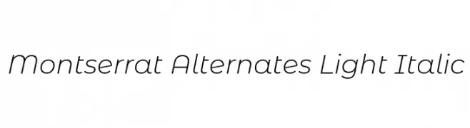 Montserrat Alternates Light Italic  Free Fonts Download