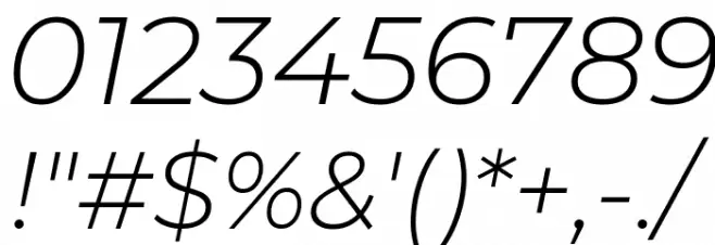 Montserrat Alternates Light Italic Font OTHER CHARS
