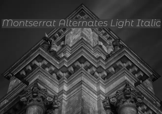Montserrat Alternates Light Italic Font examples
