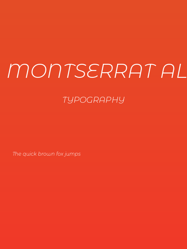 Montserrat Alternates Light Italic Poster