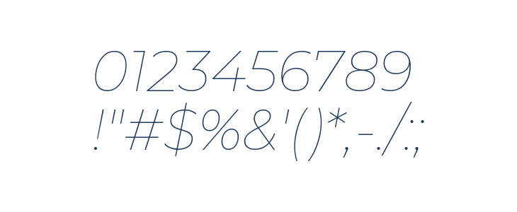 Montserrat Alternates Thin Italic Other Characters