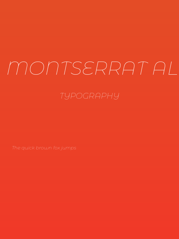 Montserrat Alternates Thin Italic Poster