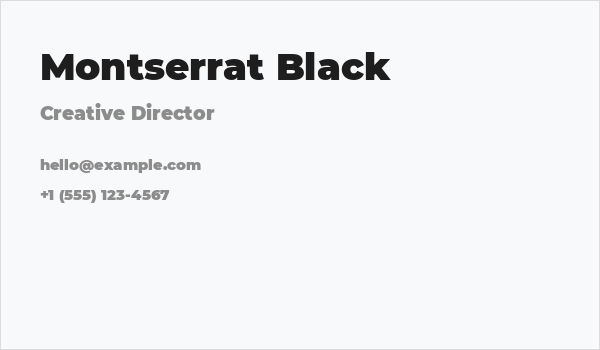 Montserrat Black Business Card