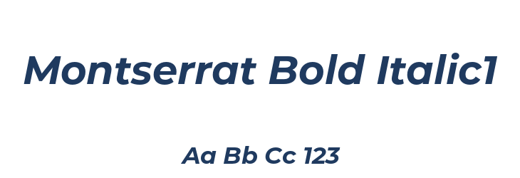 Montserrat Bold Italic1 Font Preview