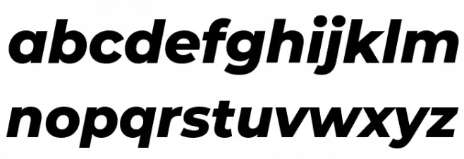Montserrat ExtraBold Italic Caratteri MINUSCOLO