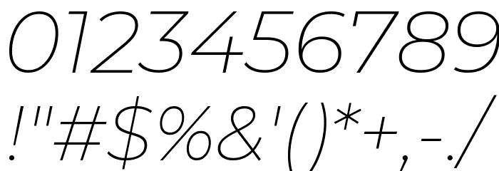 Montserrat ExtraLight Italic Font OTHER CHARS