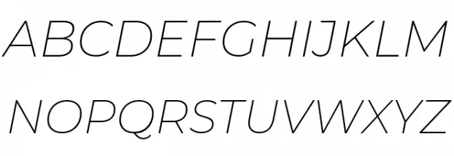 Montserrat ExtraLight Italic Fonte MAIÚSCULAS