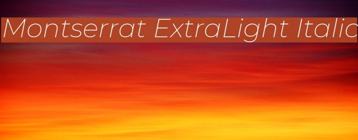 Montserrat ExtraLight Italic Font examples