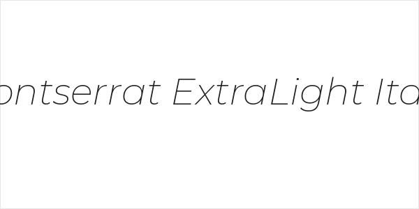 Montserrat ExtraLight Italic Logo
