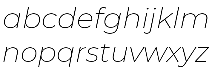Montserrat ExtraLight Italic Font LOWERCASE