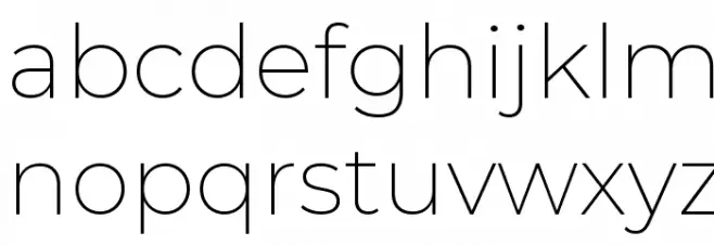 Montserrat ExtraLight Font LOWERCASE